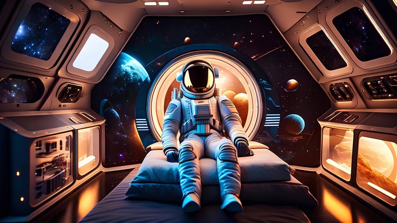 Spaceman in Cosmic Space